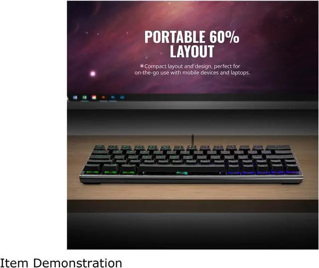 Alt view image 9 of 9 - Cooler Master SK620 60% Mechanical Keyboard with Low Profile Blue Switches, New and Improved Keycaps, and Brushed Aluminum Design