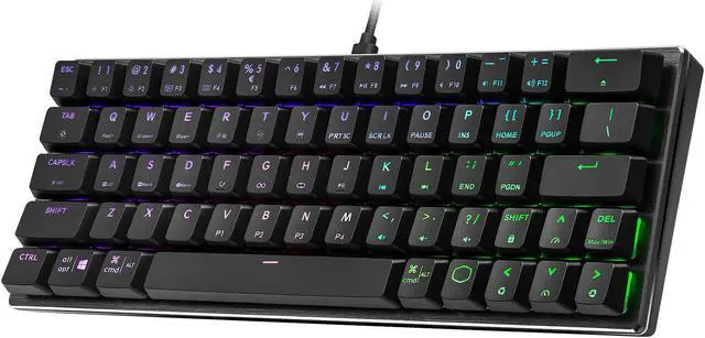 Alt view image 2 of 9 - Cooler Master SK620 60% Mechanical Keyboard with Low Profile Brown Switches, New and Improved Keycaps, and Brushed Aluminum Design