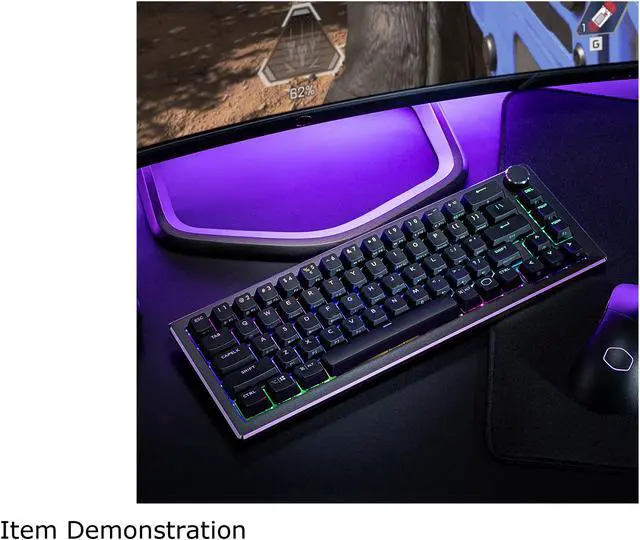 Alt view image 9 of 16 - Cooler Master CK721 Space Gray Hybrid Wireless Mechanical Brown Switch Keyboard with 65% Format, USB-C Connectivity, and 3-way Dial