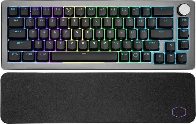 Alt view image 2 of 16 - Cooler Master CK721 Space Gray Hybrid Wireless Mechanical Brown Switch Keyboard with 65% Format, USB-C Connectivity, and 3-way Dial