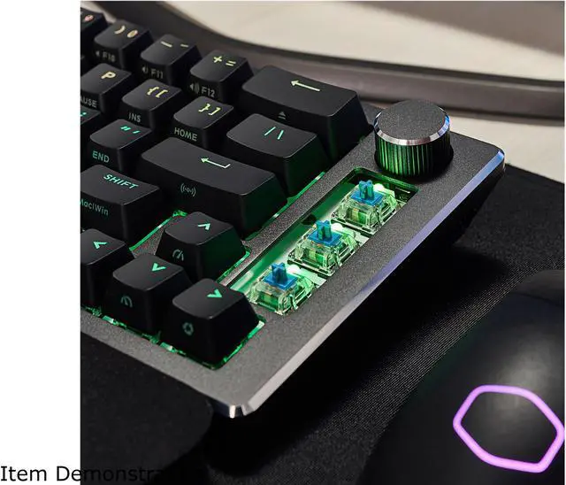 Alt view image 10 of 16 - Cooler Master CK721 Space Gray Hybrid Wireless Mechanical Brown Switch Keyboard with 65% Format, USB-C Connectivity, and 3-way Dial