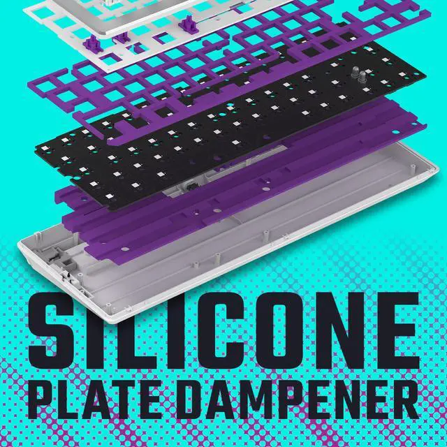 Alt view image 5 of 16 - Cooler Master CK720 Hot-swappable Mechanical Keyboard with Kailh Box V2 Mechanical Red Switch, 65% Layout, USB-C Connectivity, RGB Lighting and 3-way Dial, Sliver White