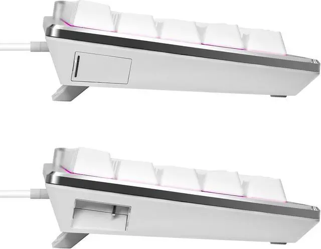Alt view image 10 of 16 - Cooler Master CK720 Hot-swappable Mechanical Keyboard with Kailh Box V2 Mechanical Red Switch, 65% Layout, USB-C Connectivity, RGB Lighting and 3-way Dial, Sliver White
