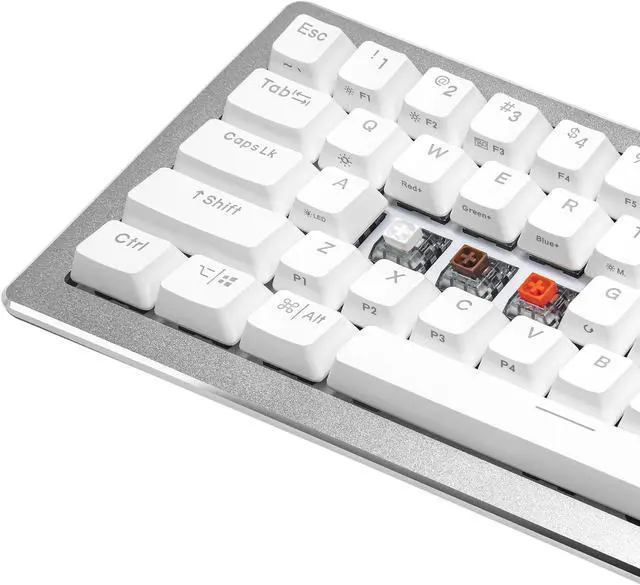 Alt view image 12 of 16 - Cooler Master CK720 Hot-swappable Mechanical Keyboard with Kailh Box V2 Mechanical Red Switch, 65% Layout, USB-C Connectivity, RGB Lighting and 3-way Dial, Sliver White