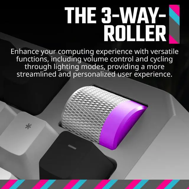 Alt view image 5 of 13 - Cooler Master MK770 Wireless Mechanical RGB Gaming Keyboard, Kailh Box V2 Soft Click White Switches, Gasket Structure, Hot-Swappable, Bluetooth|2.4GHz, Tactile 3-Way Dial, QWERTY (MK-770-GKKW1-US)