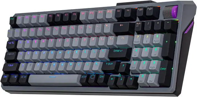 Alt view image 11 of 13 - Cooler Master MK770 Wireless Mechanical RGB Gaming Keyboard, Kailh Box V2 Soft Click White Switches, Gasket Structure, Hot-Swappable, Bluetooth|2.4GHz, Tactile 3-Way Dial, QWERTY (MK-770-GKKW1-US)