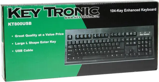 Alt view image 7 of 7 - KeyTronic KT800U2 Black 104 Normal Keys USB See Details Standard Keyboard