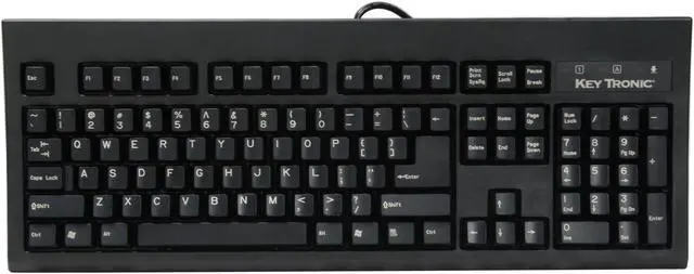 Alt view image 2 of 7 - KeyTronic KT800U2 Black 104 Normal Keys USB See Details Standard Keyboard