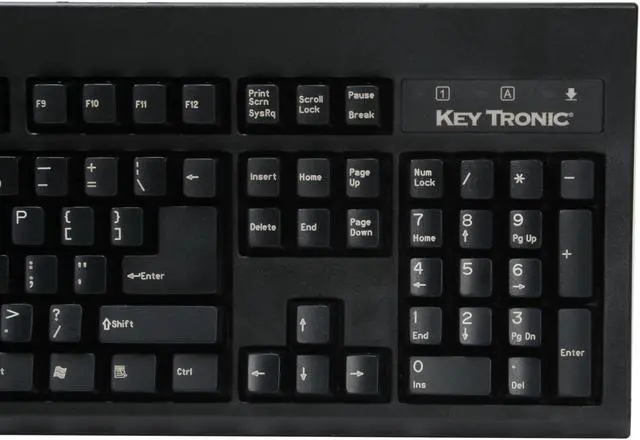 Alt view image 5 of 7 - KeyTronic KT800U2 Black 104 Normal Keys USB See Details Standard Keyboard