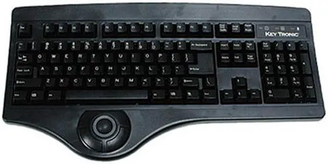 Alt view image 2 of 2 - KeyTronic TRACKBALL-P2 Black 104 Normal Keys PS/2 Wired Standard Keyboard With Integrated Trackball