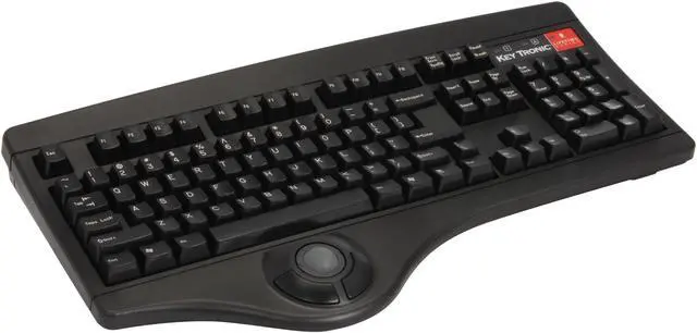 Main image of KeyTronic TRACKBALL-U2 Black 104 Normal Keys USB Wired Keyboard with Integrated Trackball
