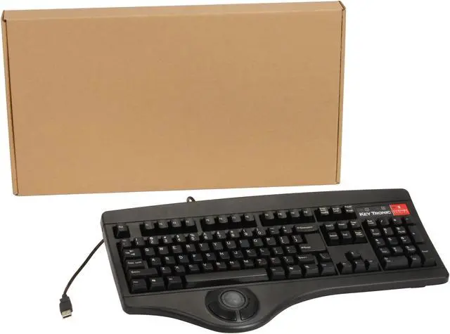 Alt view image 4 of 4 - KeyTronic TRACKBALL-U2 Black 104 Normal Keys USB Wired Keyboard with Integrated Trackball