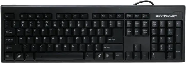 Alt view image 2 of 7 - KeyTronic KT400U2 Black 104 Normal Keys USB Wired Standard Keyboard