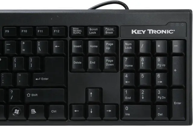 Alt view image 5 of 7 - KeyTronic KT400U2 Black 104 Normal Keys USB Wired Standard Keyboard