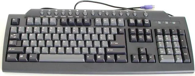 Alt view image 2 of 2 - MITSUMI KFK-EB9HY-BK 2-Tone 104 Normal Keys 15 Function Keys PS/2 Wired Standard Keyboard - OEM