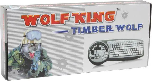 Alt view image 3 of 3 - WOLF KING Timber Wolf KBWOLTV22588US Black & White 87+40 Normal Keys 8 Function Keys USB Wired Ergonomic Gaming Keyboard