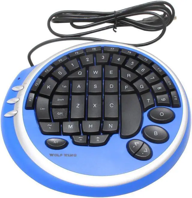 Alt view image 2 of 4 - WOLF KING Warrior DK2388UBL Ice Blue 55 Normal Keys USB Ergonomic GamePAD
