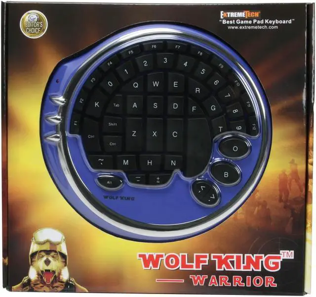 Alt view image 5 of 5 - WOLF KING WARRIOR DK2388U Blue/Black 52 Normal Keys 3 Function Keys USB Wired Gaming Key Pad