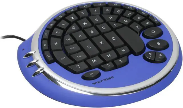Main image of WOLF KING WARRIOR DK2388U Blue/Black 52 Normal Keys 3 Function Keys USB Wired Gaming Key Pad