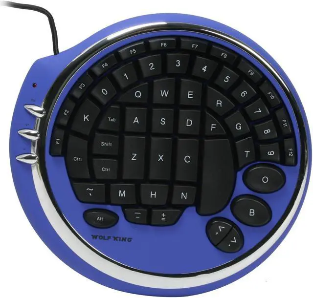 Alt view image 2 of 5 - WOLF KING WARRIOR DK2388U Blue/Black 52 Normal Keys 3 Function Keys USB Wired Gaming Key Pad
