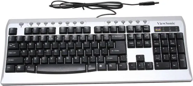 Alt view image 2 of 4 - ViewSonic ViewMate KU-206 2-Tone 104 Normal Keys 9 Internet function keys + 6 multimedia control keys Function Keys USB Wired Standard Keyboard