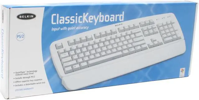 Alt view image 3 of 3 - BELKIN F8E206-PS2 White 104 Normal Keys PS/2 Wired Standard Keyboard