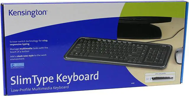 Alt view image 2 of 2 - Kensington 64365 Black 104 Normal Keys 8 Function Keys USB Wired Slim Keyboard