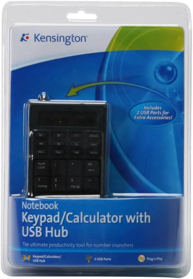 Alt view image 4 of 6 - Kensington K72274US Black 19 Normal Keys USB Keypad Calculator Mini Notebook Keypad/Calculator with USB Hub