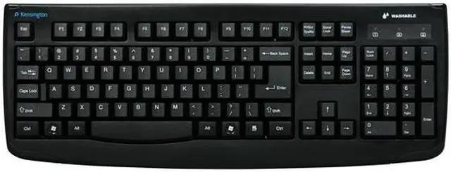 Alt view image 2 of 4 - Kensington Pro Fit K64407US Black 104 Normal Keys USB or PS/2 Wired Standard Washable Keyboard