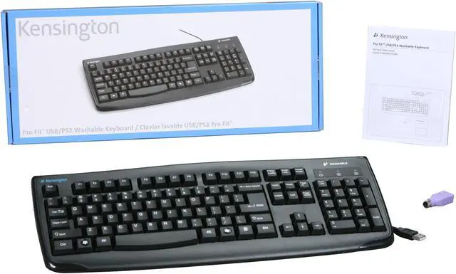 Alt view image 4 of 4 - Kensington Pro Fit K64407US Black 104 Normal Keys USB or PS/2 Wired Standard Washable Keyboard