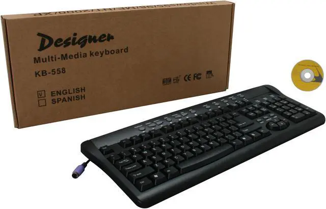 Alt view image 4 of 4 - SpecResearch DynaPoint KD-558B/PS2 Black 104 Normal Keys 15 Function Keys PS/2 Wired Standard Keyboard