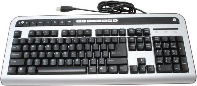 Alt view image 2 of 4 - SPEC Research KA-558U/HUB Silver & Black 104 Normal Keys 17 Function Keys USB Standard Multi-Media Keyboard With 2 USB Hubs