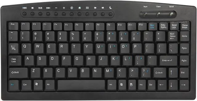 Alt view image 2 of 4 - X-Gene 01021 Black 88 Normal Keys USB Wired Mini Keyboard