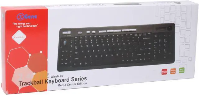 Alt view image 6 of 6 - X-Gene 01030 Black 103 Normal Keys 23 Function Keys USB 2.4 RF Standard Wireless Media Center Edition Keyabord w/ Optical Trackball