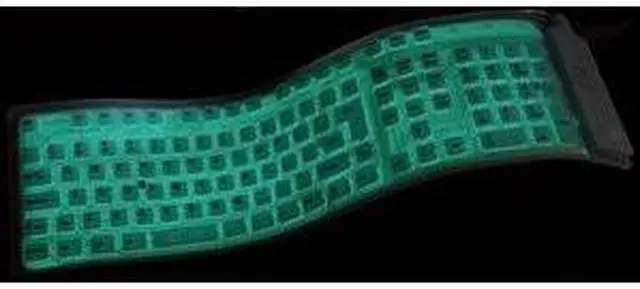Alt view image 2 of 2 - GRANDTEC GLW-1000 109 Normal Keys USB or PS/2 Wired Slim Virtually Indestructible Glow Type Keyboard