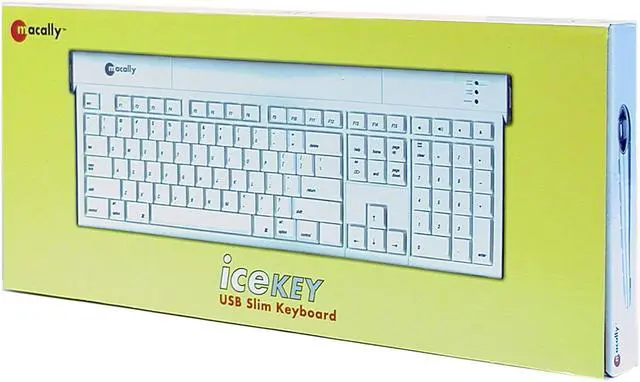Alt view image 4 of 4 - macally ICEKEY White 108 Normal Keys USB Wired Slim Keyboard