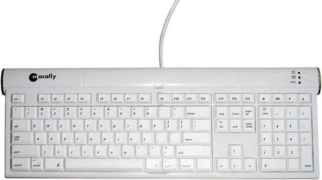 Main image of macally ICEKEY White 108 Normal Keys USB Wired Slim Keyboard
