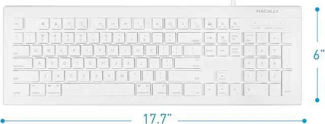 Alt view image 4 of 8 - Macally 103 Key Full-Size USB Keyboard with Short-Cut Keys