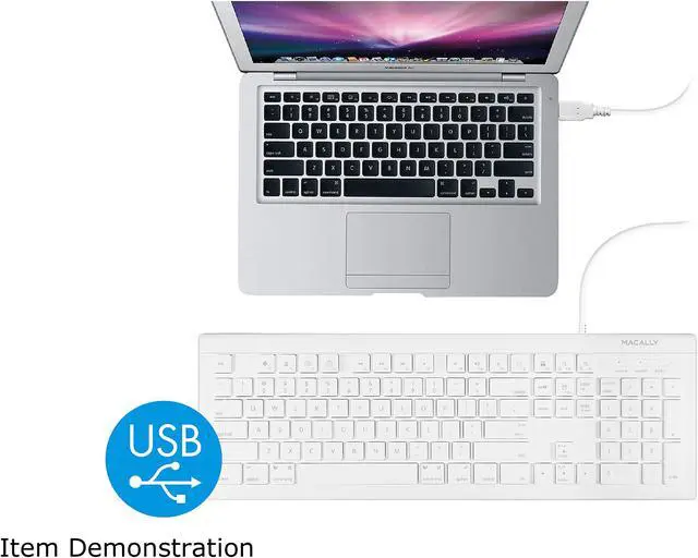 Alt view image 7 of 8 - Macally 103 Key Full-Size USB Keyboard with Short-Cut Keys