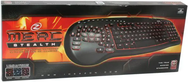 Alt view image 8 of 8 - Ideazon Merc Stealth Illuminated Gaming Keyboard- ZXP-2000 Black USB Wired Ergonomics