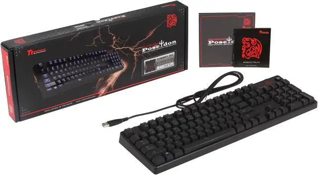 Alt view image 4 of 4 - Tt eSPORTS KB-POI-BRBLUS-01 POSEIDON Illuminated Mechanical Keyboard - Brown Switch Edition