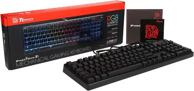 Alt view image 7 of 7 - Tt eSPORTS KB-PZR-KBBRUS-01 POSEIDON Z RGB Gaming Keyboard - Brown Switch Edition