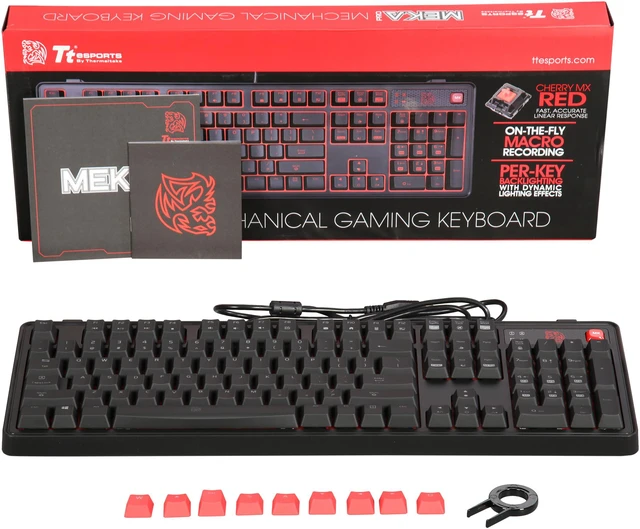 Alt view image 5 of 5 - Thermaltake Tt eSports Meka Pro Mechanical Gaming Keyboard - Cherry MX Red Switch