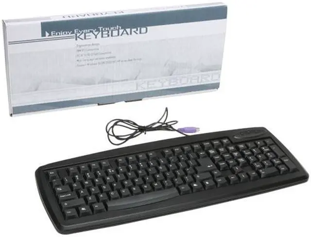 Alt view image 4 of 4 - Linkworld LK7010A-C2222-PSII Black 108 Normal Keys PS/2 Slim Keyboard