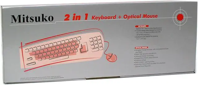 Alt view image 3 of 3 - APEVIA KO-COMBO-SV Black/Silver 104 Normal Keys 18 Function Keys PS/2 Wired Standard Keyboard and Optical Scroll Mouse Combo Set