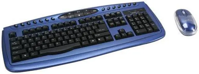 Main image of APEVIA KI-COMBO-BL Blue & Black 104 Normal Keys 22 Function Keys PS/2 Standard Keyboard and Optical Scroll Mouse Combo Set