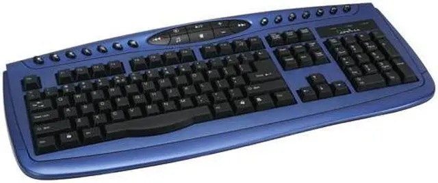Alt view image 2 of 11 - APEVIA KI-COMBO-BL Blue & Black 104 Normal Keys 22 Function Keys PS/2 Standard Keyboard and Optical Scroll Mouse Combo Set