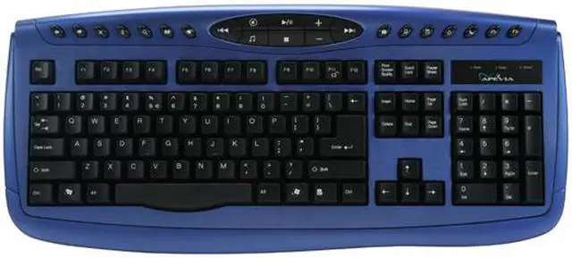 Alt view image 3 of 11 - APEVIA KI-COMBO-BL Blue & Black 104 Normal Keys 22 Function Keys PS/2 Standard Keyboard and Optical Scroll Mouse Combo Set