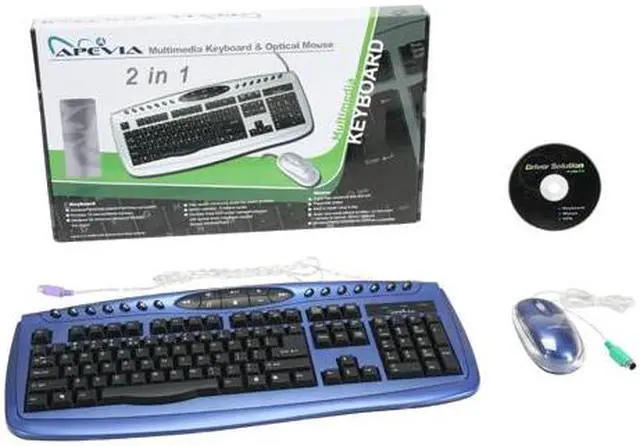 Alt view image 11 of 11 - APEVIA KI-COMBO-BL Blue & Black 104 Normal Keys 22 Function Keys PS/2 Standard Keyboard and Optical Scroll Mouse Combo Set