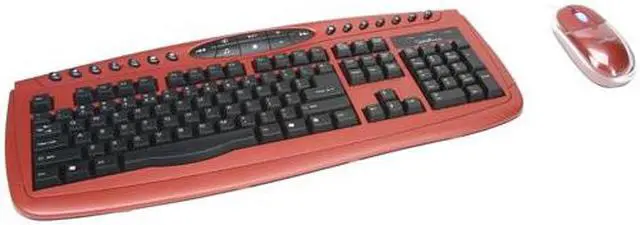 Main image of APEVIA KI-COMBO-RED Red/Black 104 Normal Keys 22 Function Keys PS/2 Wired Standard Keyboard and Optical Scroll Mouse Combo Set